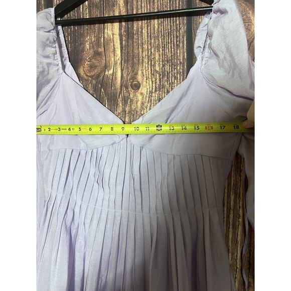 Astr the label Carina Mini dress lavender Sz XL Balloon Sleeves Party Open Back - Picture 6 of 13